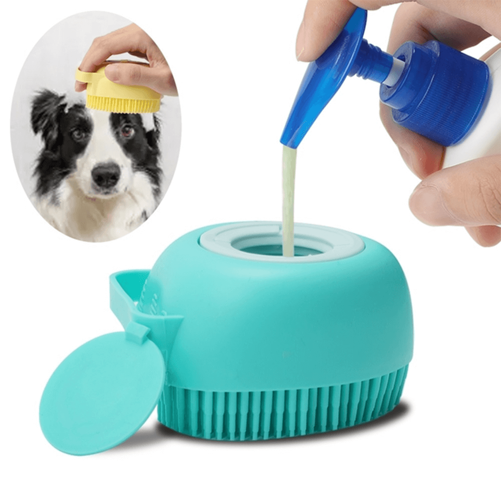 Pet Bath Brush with Shampoo Reservoir